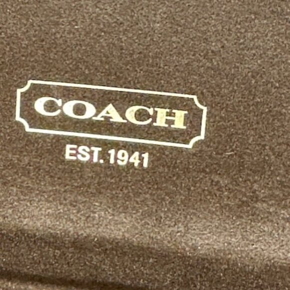 Coach Glasses Case Brown & Brown Velvet Interior Hard Shell Authentic Designer - Picture 6 of 7
